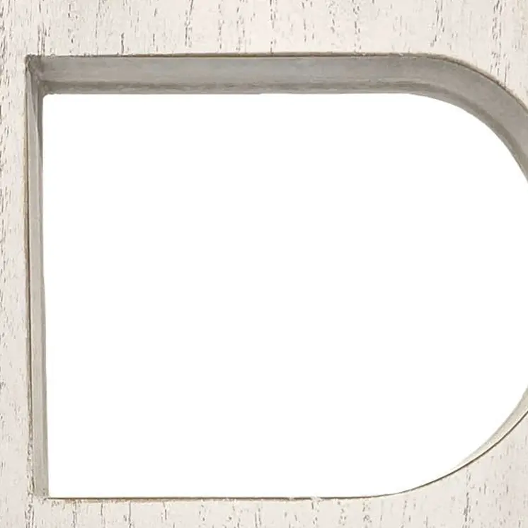 16" White Distressed Wood Letter R Tabletop Sculpture