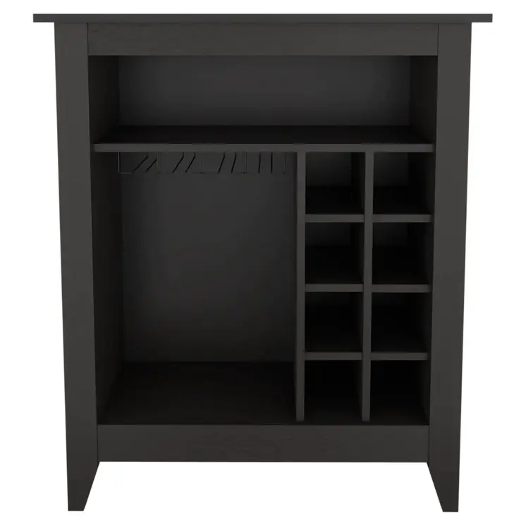 Black Bar Cart With Wine Storage