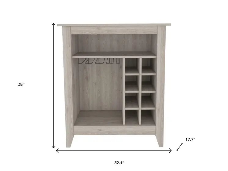 Light Gray Bar Cart With Wine Storage