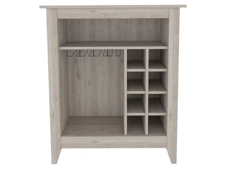 Light Gray Bar Cart With Wine Storage