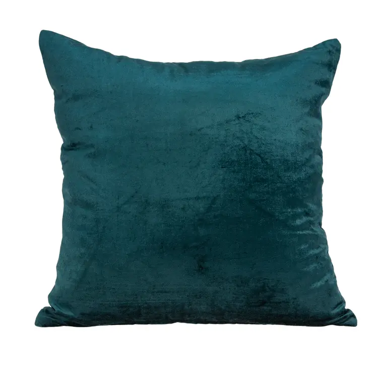 22" Teal Blue Cotton Blend Throw Pillow