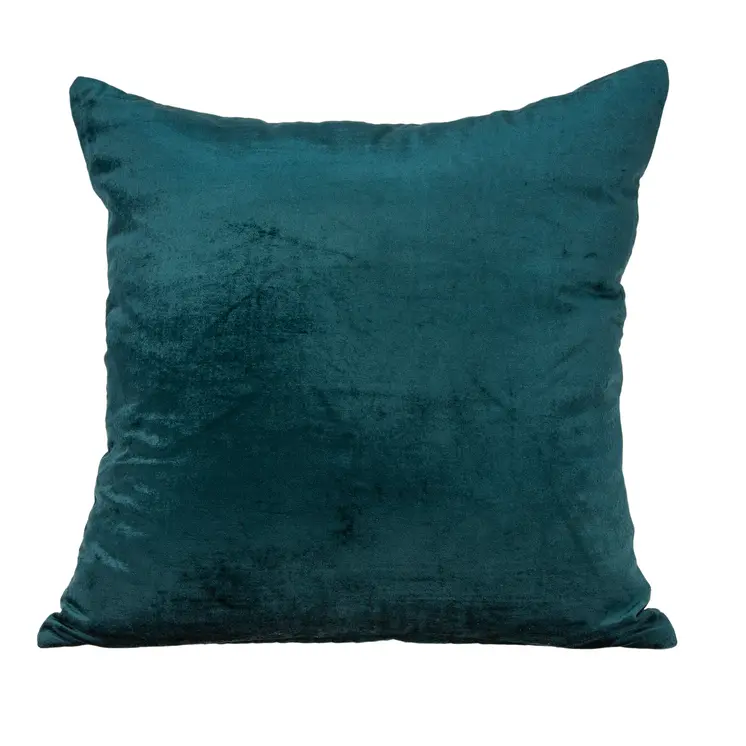 22" Teal Blue Cotton Blend Throw Pillow