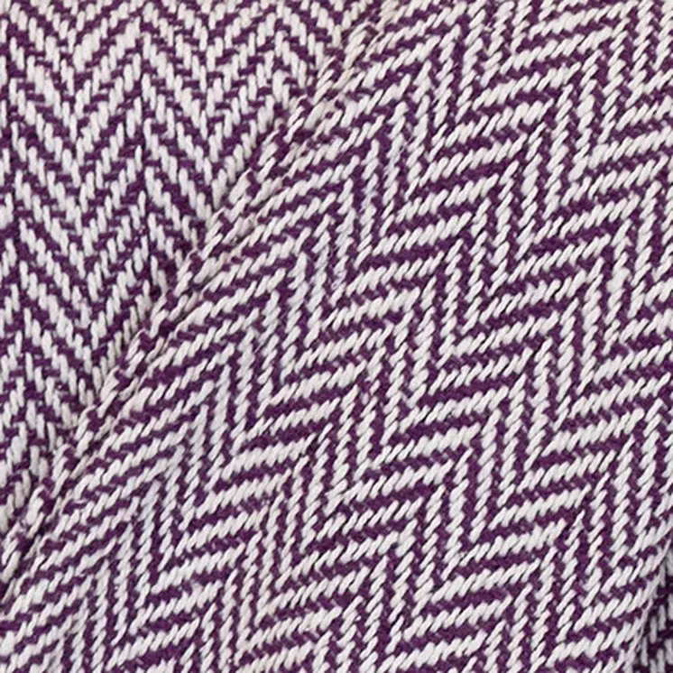 50" X 60" Purple and Ivory Woven Cotton Chevron Throw Blanket with Tassels
