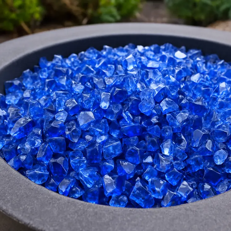 Cobalt Round Reflective Fire Pit Glass