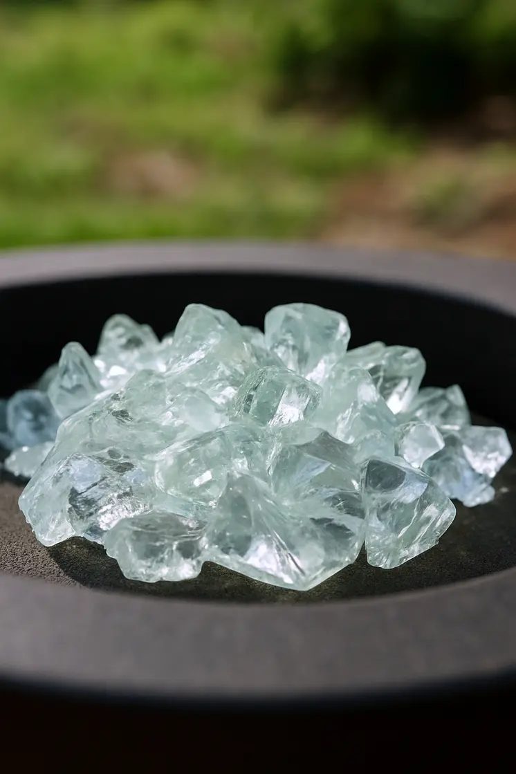 Clear Round Reflective Fire Pit Glass