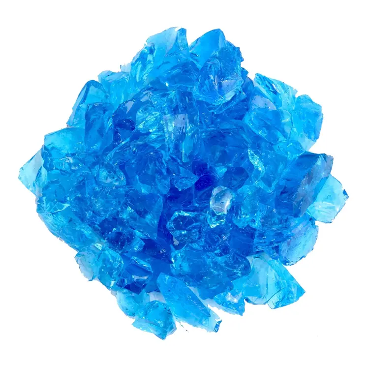 Turquoise Round Reflective Fire Pit Glass