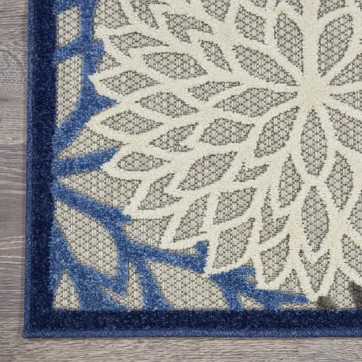 3' X 5' Blue Indoor Outdoor Area Rug