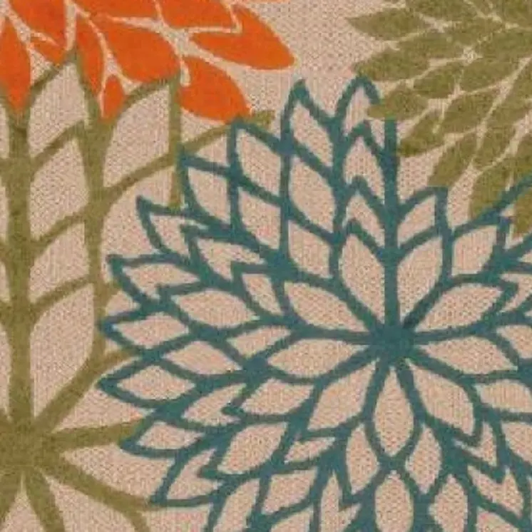 10' X 13' Blue And Orange Indoor Outdoor Area Rug