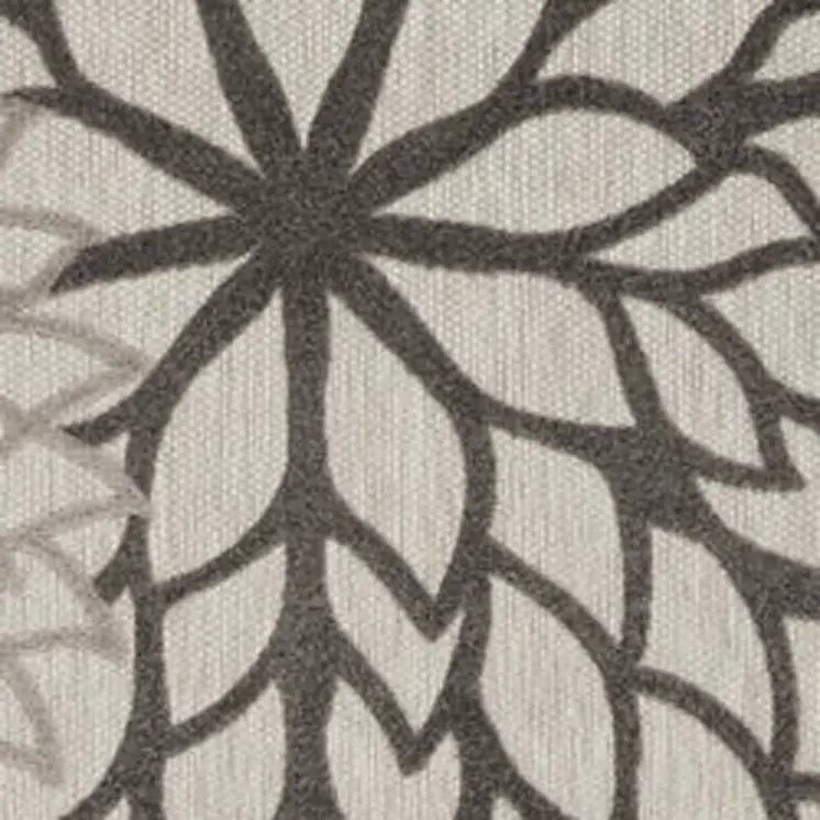 10' X 13' Silver Grey Floral Non Skid Indoor Outdoor Area Rug