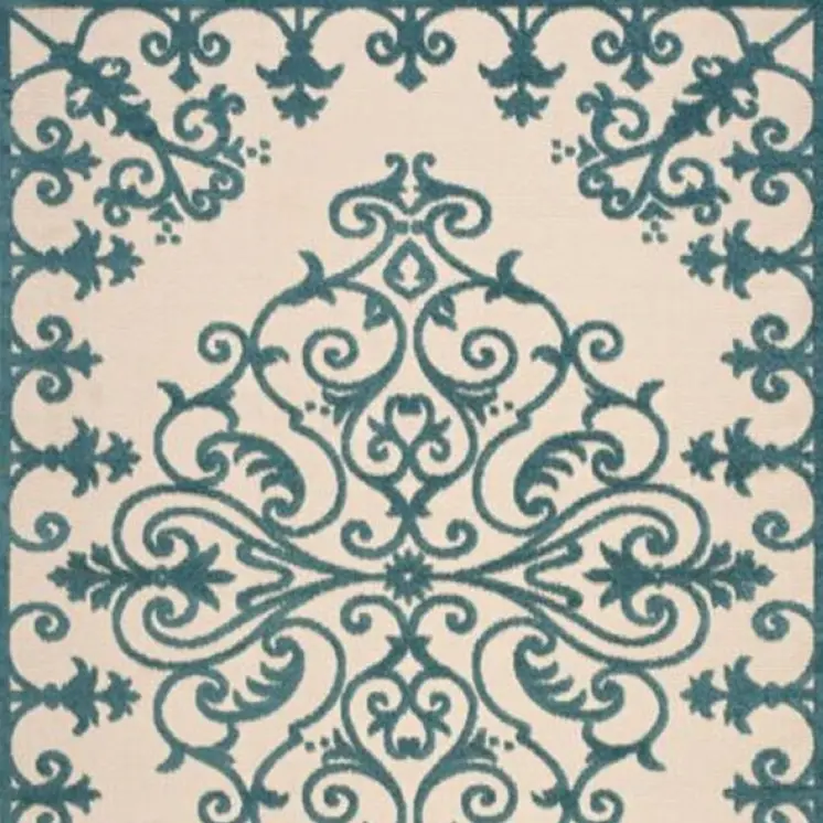 10' X 13' Aqua Indoor Outdoor Area Rug