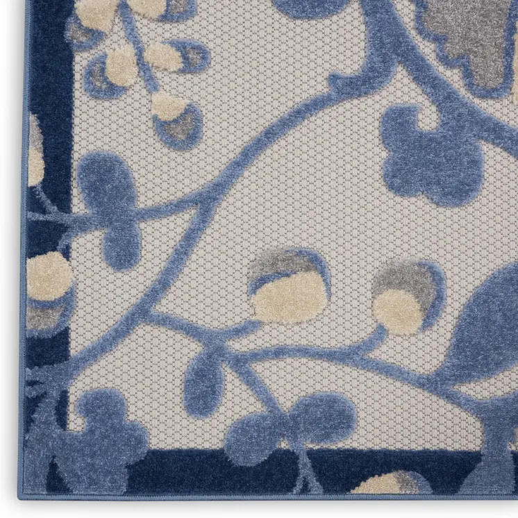 12' X 15' Blue And Gray Indoor Outdoor Area Rug