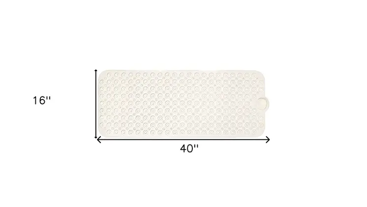 40" Beige Latex Bubbles Non Slip Shower Mat