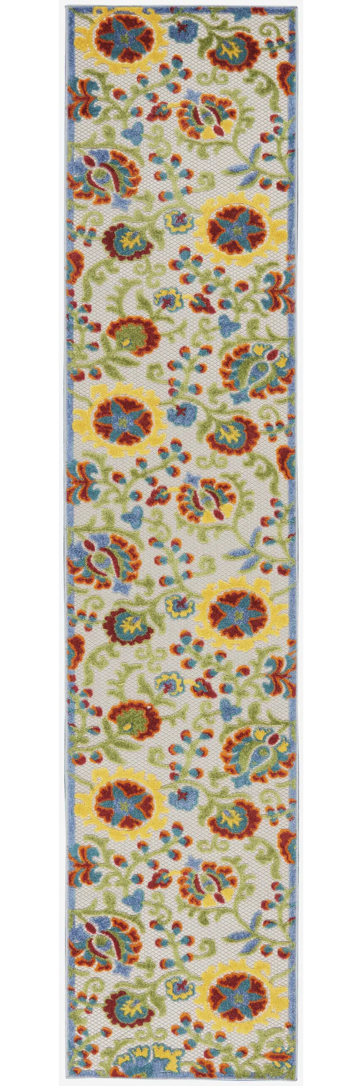 10' Ivory Indoor Outdoor Runner Rug