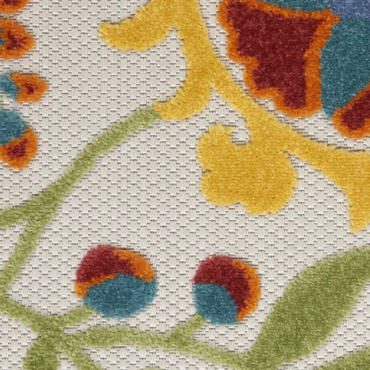 9' X 12' Green And Ivory Indoor Outdoor Area Rug