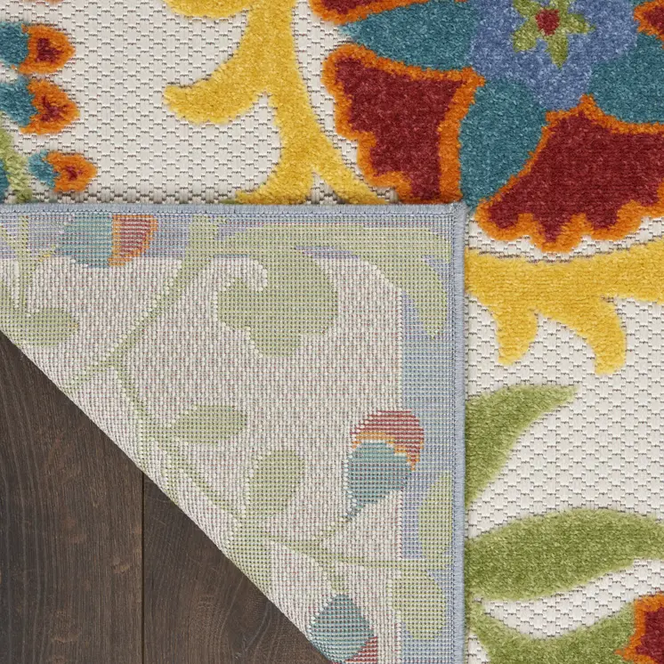 9' X 12' Green And Ivory Indoor Outdoor Area Rug