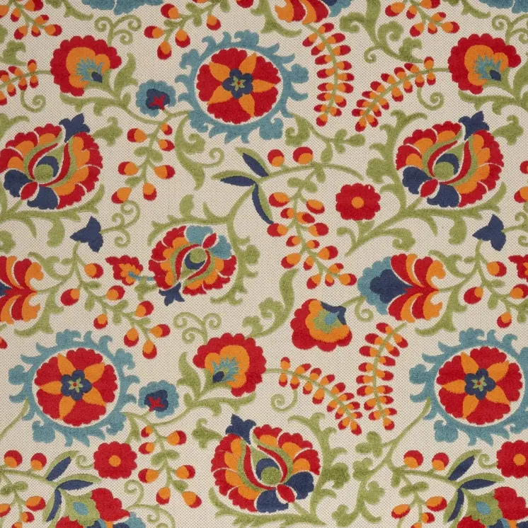 10' X 13' Blue And Beige Indoor Outdoor Area Rug