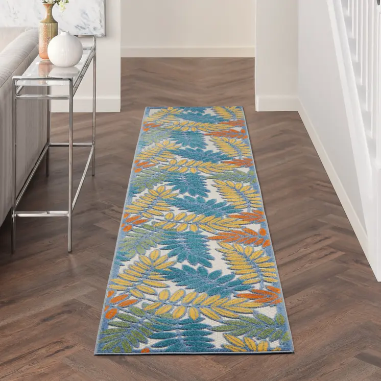 10' Ivory Indoor Outdoor Runner Rug