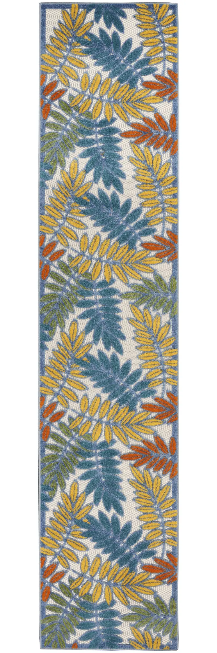 12' Teal Blue Indoor Outdoor Runner Rug