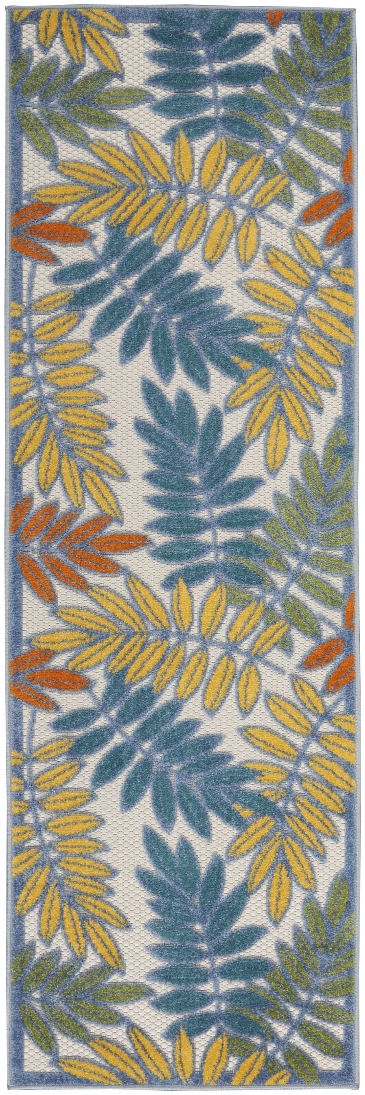 8' Ivory Indoor Outdoor Runner Rug