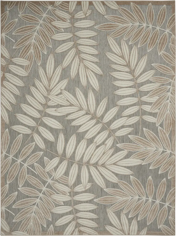10' X 13' Gray And Ivory Indoor Outdoor Area Rug