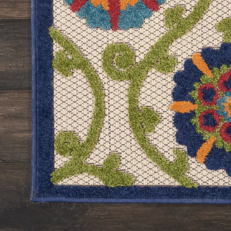 10' X 13' Blue Indoor Outdoor Area Rug