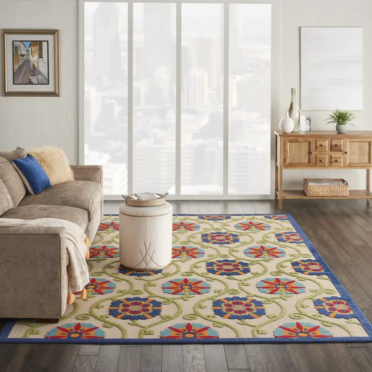 10' X 13' Blue Indoor Outdoor Area Rug