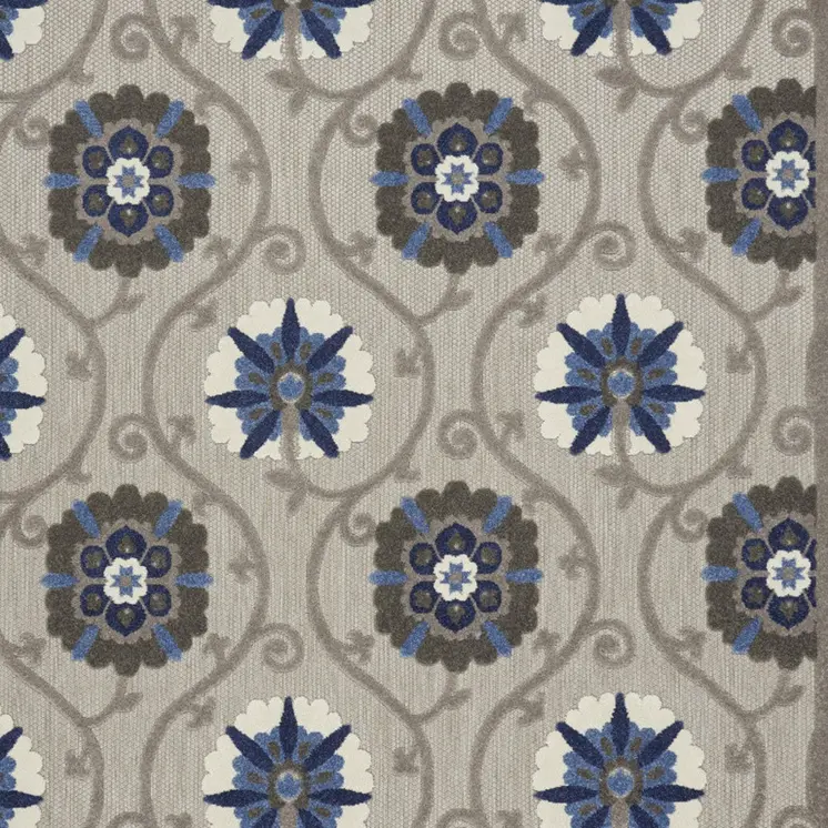 10' X 13' Blue And Gray Indoor Outdoor Area Rug