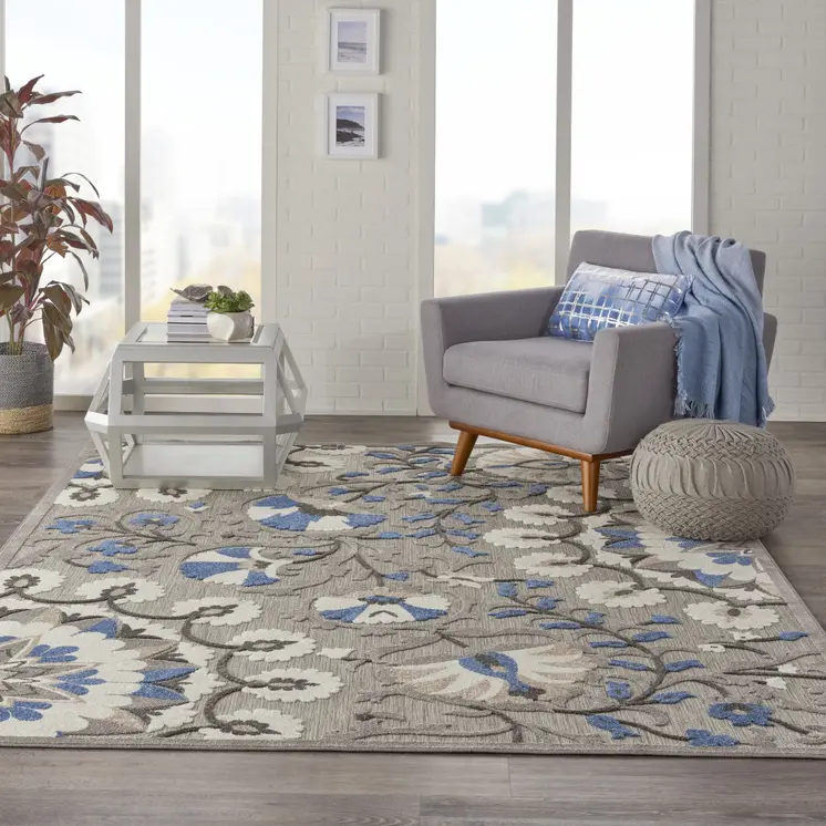 10' X 13' Gray Indoor Outdoor Area Rug