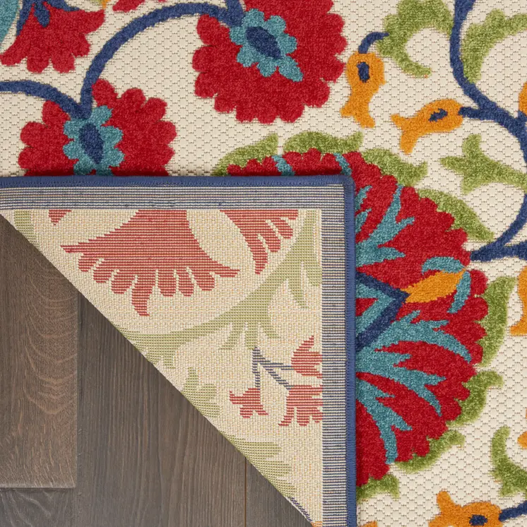 10' X 13' Red And Ivory Indoor Outdoor Area Rug