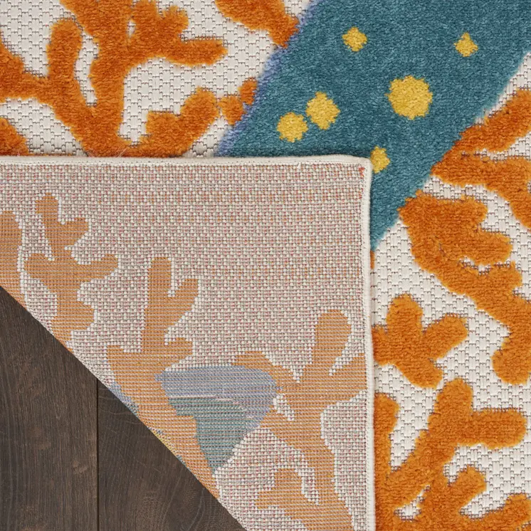 3' X 4' Blue And Yellow Indoor Outdoor Area Rug
