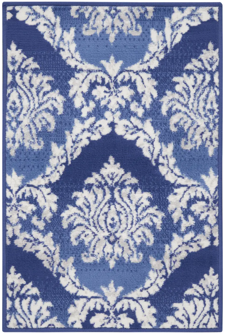 3' X 4' Blue And Yellow Indoor Outdoor Area Rug