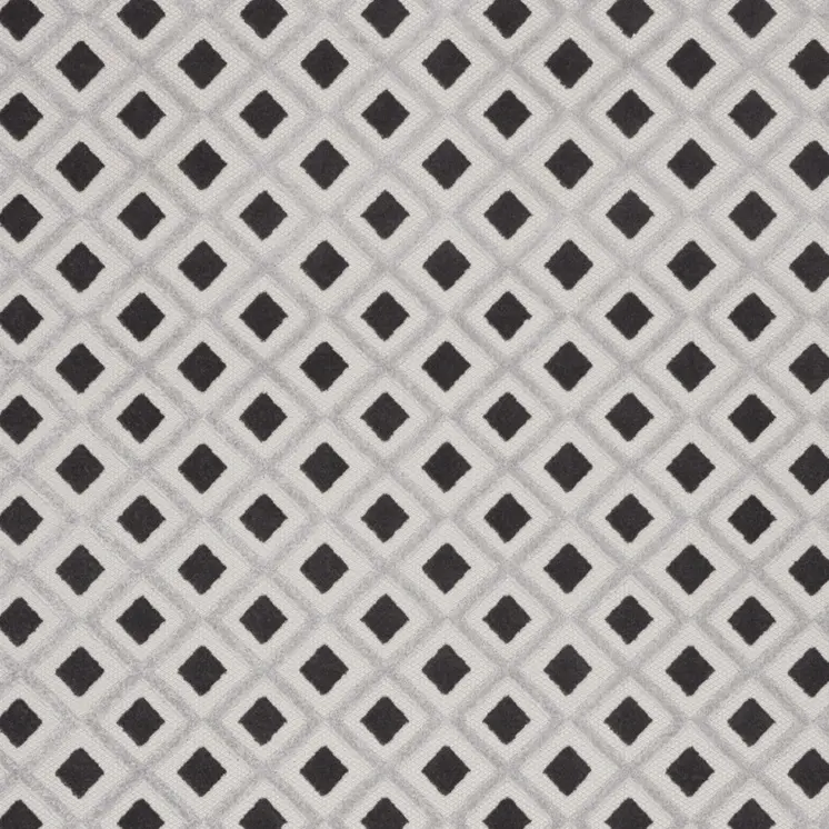 12' X 15' Black And White Gingham Non Skid Indoor Outdoor Area Rug
