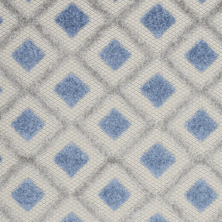 3' X 4' Blue And Gray Indoor Outdoor Area Rug