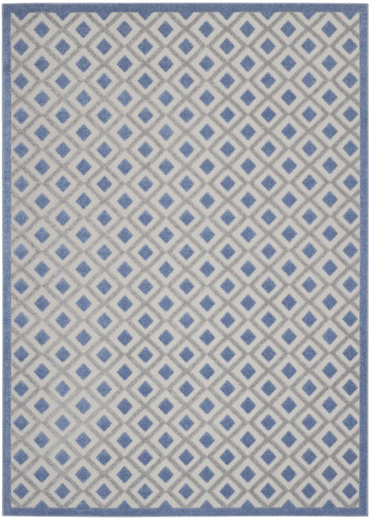 10' X 13' Blue And Gray Indoor Outdoor Area Rug