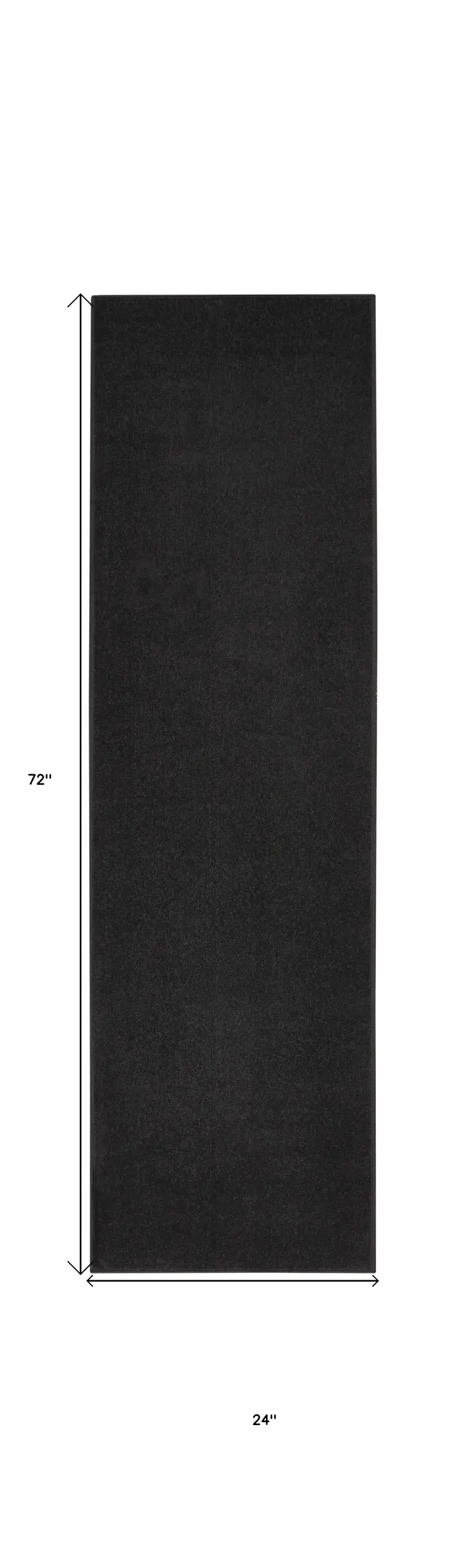 6' Black Indoor Outdoor Runner Rug