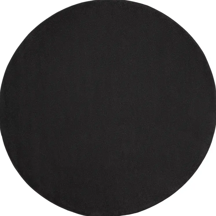 8' X 8' Black Round Indoor Outdoor Area Rug
