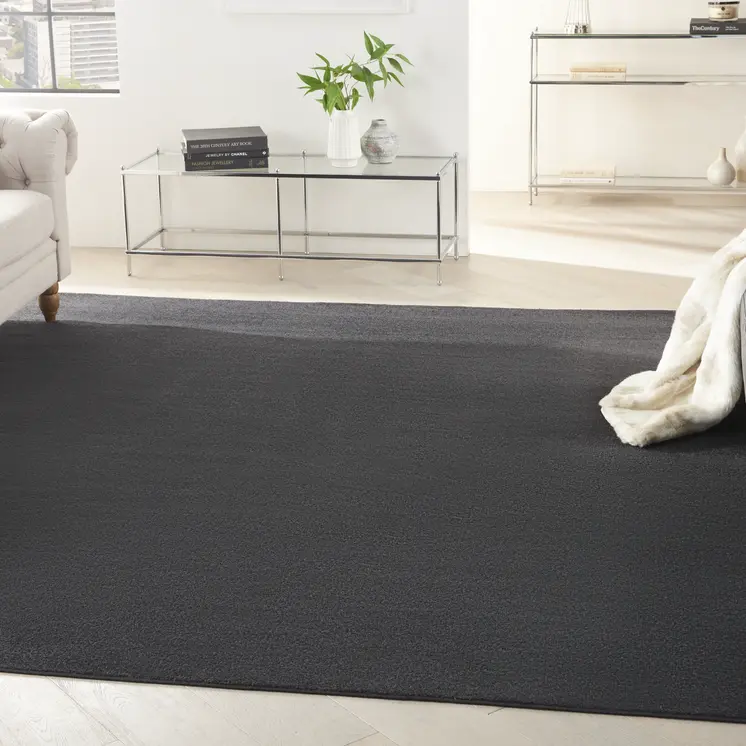 9' Black Square Indoor Outdoor Area Rug