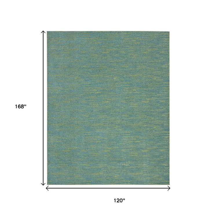 10' X 14' Blue And Green Indoor Outdoor Area Rug