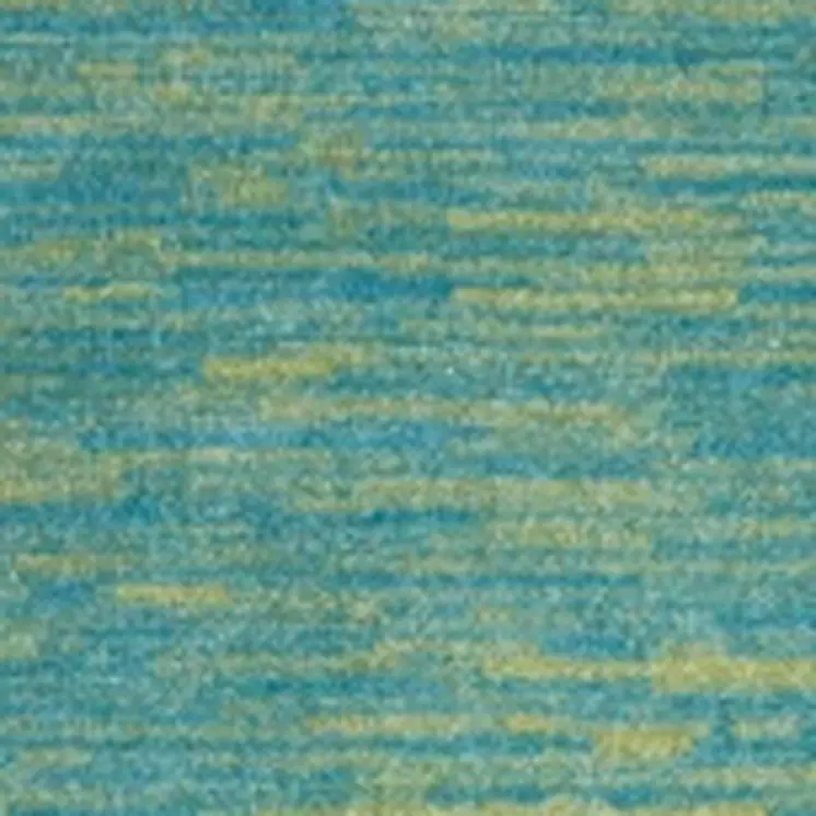 8' Blue And Green Indoor Outdoor Runner Rug