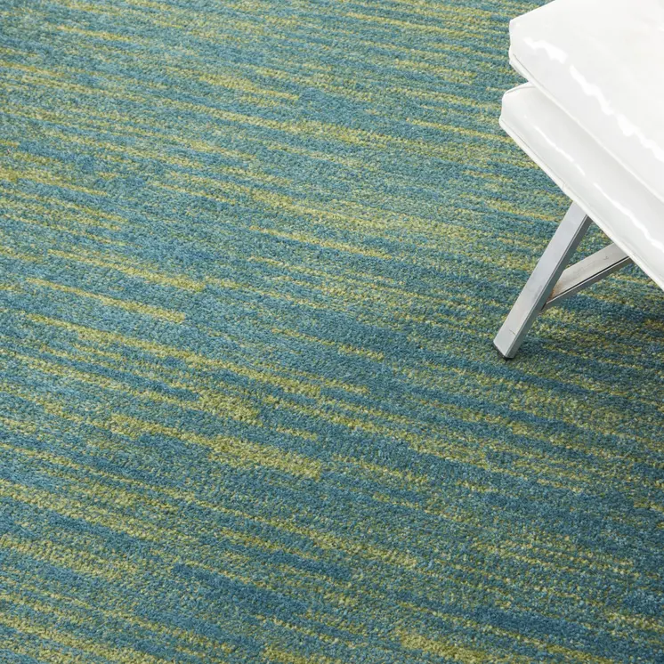 4' X 6' Blue And Green Indoor Outdoor Area Rug