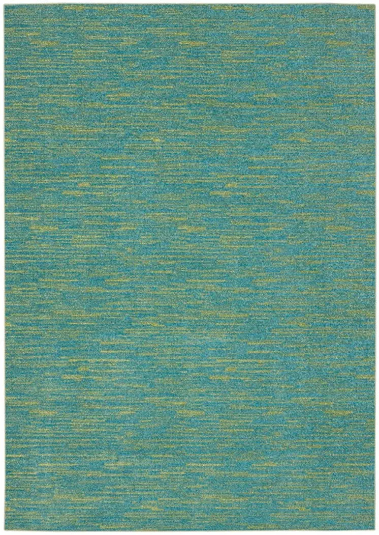 6' X 9' Blue And Green Indoor Outdoor Area Rug
