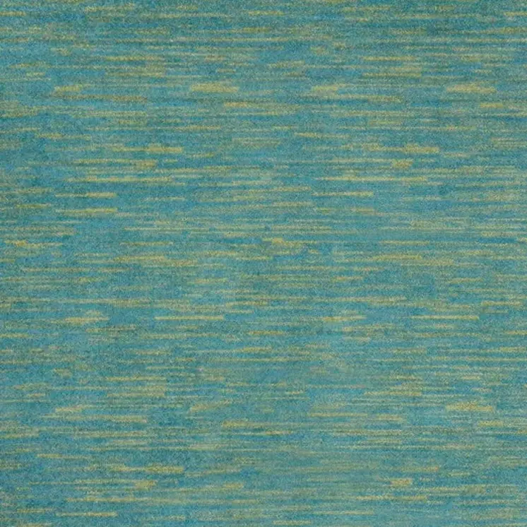 7' Blue And Green Square Indoor Outdoor Area Rug
