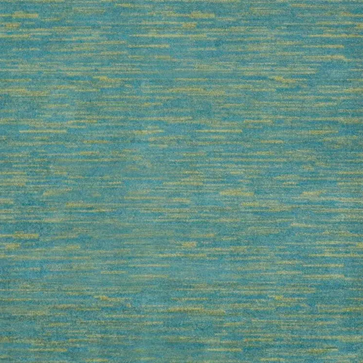 7' Blue And Green Square Indoor Outdoor Area Rug