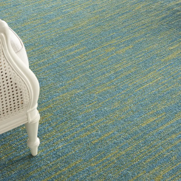 7' X 10' Blue And Green Indoor Outdoor Area Rug