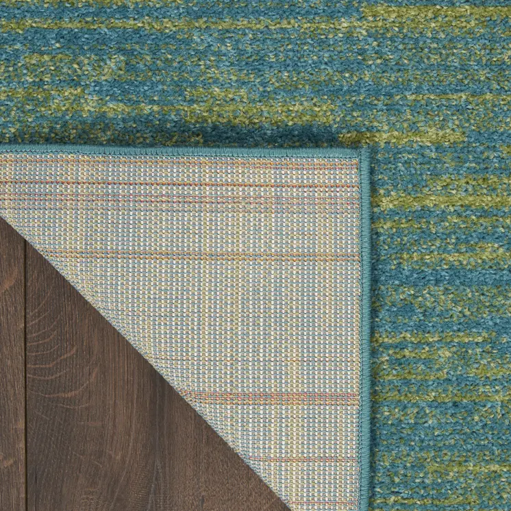 9' Blue And Green Indoor Outdoor Area Rug
