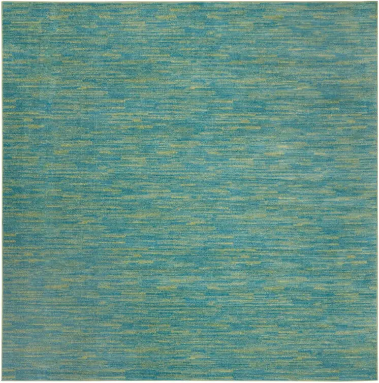 9' Blue And Green Indoor Outdoor Area Rug