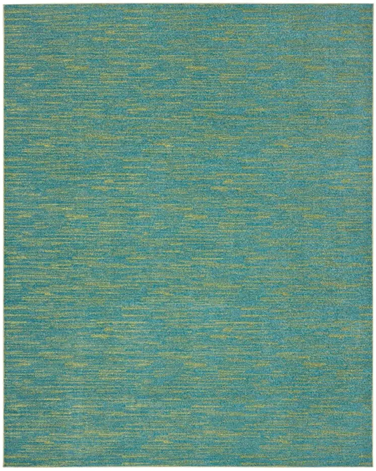 9' X 12' Blue And Green Indoor Outdoor Area Rug