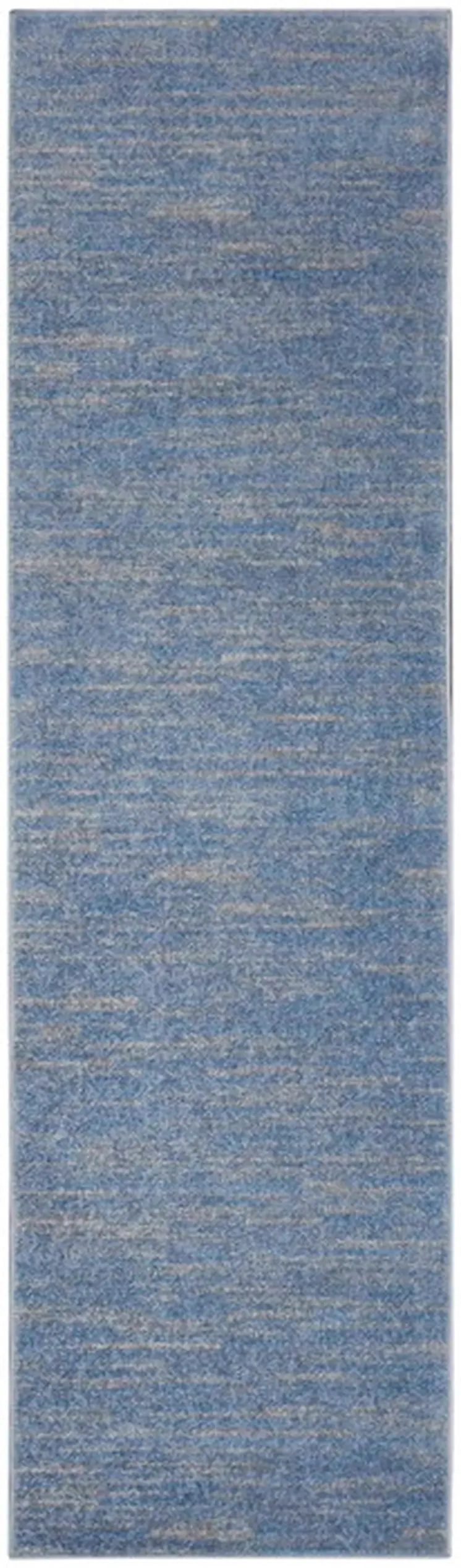 6' Blue And Gray Indoor Outdoor Runner Rug