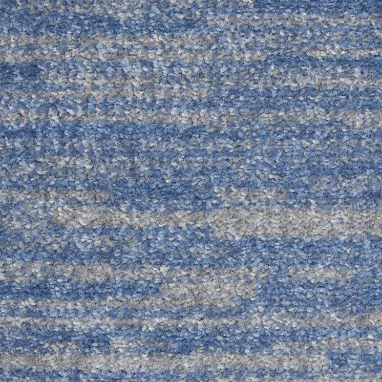 8' Blue And Gray Indoor Outdoor Runner Rug