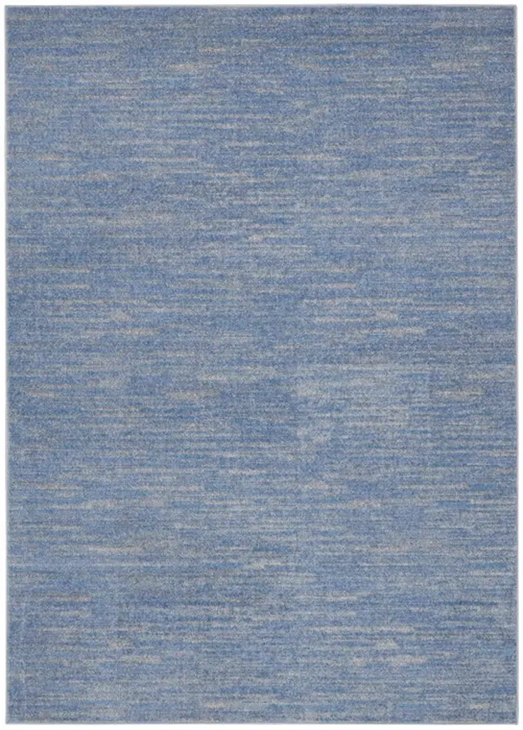 4' X 6' Blue And Gray Indoor Outdoor Area Rug